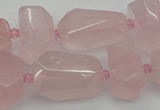 CNG5372 15.5 inches 12*16mm - 18*25mm faceted nuggets rose quartz beads