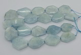 CNG5375 15.5 inches 20*30mm - 35*45mm faceted freeform aquamarine beads