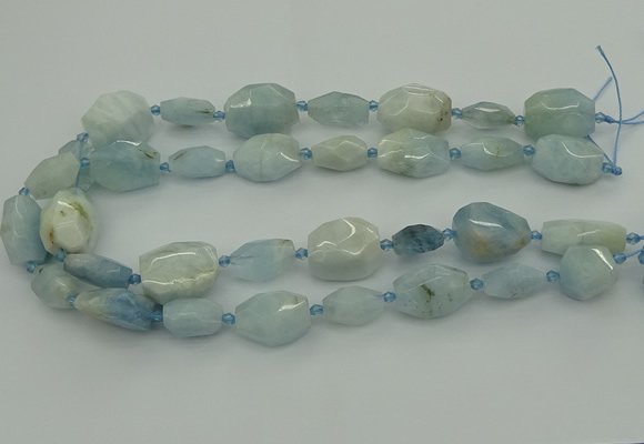 CNG5392 15.5 inches 10*14mm - 15*25mm faceted nuggets aquamarine beads