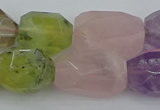 CNG5393 15.5 inches 12*16mm - 15*25mm faceted nuggets mixed quartz beads