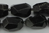 CNG5395 12*16mm - 15*25mm faceted nuggets black tourmaline beads