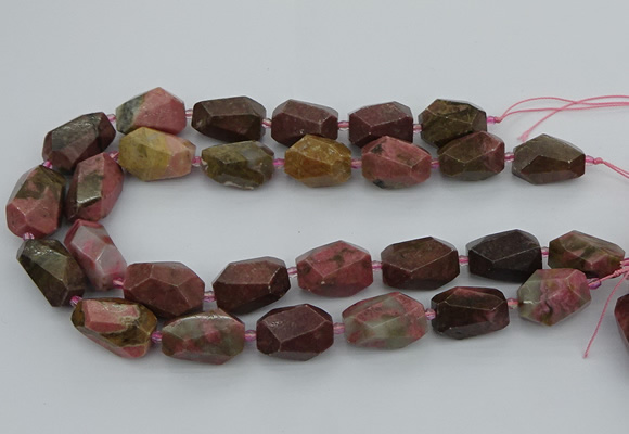 CNG5397 15.5 inches 12*16mm - 15*25mm faceted nuggets rhodochrosite beads