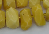 CNG5402 15.5 inches 12*16mm - 15*20mm faceted nuggets yellow jade beads