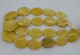 CNG5405 15.5 inches 20*30mm - 35*45mm faceted freeform yellow jade beads