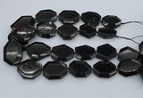 CNG5407 20*30mm - 35*45mm faceted freeform black tourmaline beads