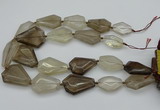 CNG5420 20*30mm - 35*45mm faceted freeform smoky quartz beads