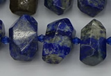 CNG5425 12*16mm - 15*20mm faceted nuggets lapis lazuli beads