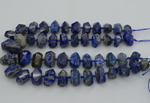 CNG5425 12*16mm - 15*20mm faceted nuggets lapis lazuli beads