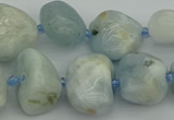 CNG5427 8*12mm - 16*20mm nuggets aquamarine beads wholesale