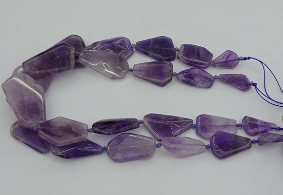 CNG5435 15*25mm - 30*45mm freeform amethyst gemstone beads