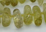 CNG5452 15.5 inches 10*14mm - 12*22mm nuggets lemon quartz beads