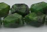 CNG5457 12*16mm - 15*25mm faceted nuggets Canadian jade beads