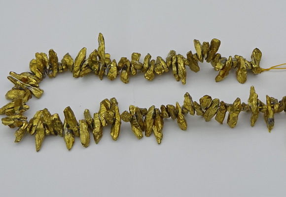 CNG5462 15.5 inches 6*10mm - 8*20mm nuggets plated quartz beads