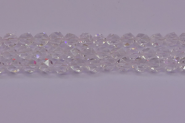 CNG5474 15.5 inches 12mm faceted nuggets white crystal beads