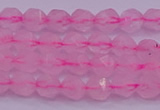 CNG5481 15.5 inches 6mm faceted nuggets rose quartz beads