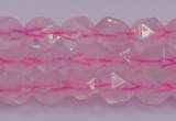 CNG5482 15.5 inches 8mm faceted nuggets rose quartz beads