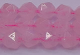 CNG5483 15.5 inches 10mm faceted nuggets rose quartz beads