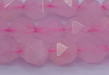 CNG5484 15.5 inches 12mm faceted nuggets rose quartz beads