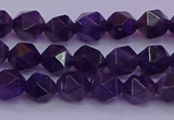 CNG5491 15.5 inches 6mm faceted nuggets amethyst gemstone beads