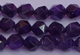 CNG5492 15.5 inches 8mm faceted nuggets amethyst gemstone beads