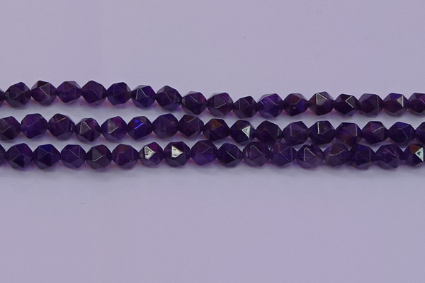 CNG5493 15.5 inches 10mm faceted nuggets amethyst gemstone beads