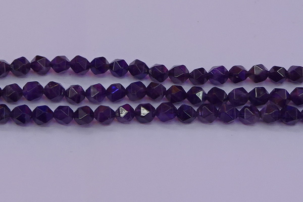 CNG5494 15.5 inches 12mm faceted nuggets amethyst gemstone beads