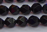 CNG5503 15.5 inches 10mm faceted nuggets black agate beads