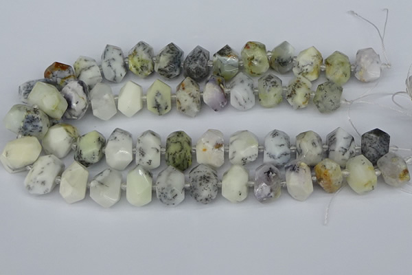 CNG5520 12*16mm - 15*20mm faceted nuggets white opal gemstone beads