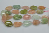 CNG5591 15.5 inches 22*28mm - 25*35mm faceted freeform morganite beads