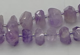 CNG5601 6*16mm - 8*18mm faceted nuggets lavender amethyst beads