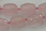 CNG5608 15.5 inches 10*14mm - 13*18mm faceted nuggets rose quartz beads