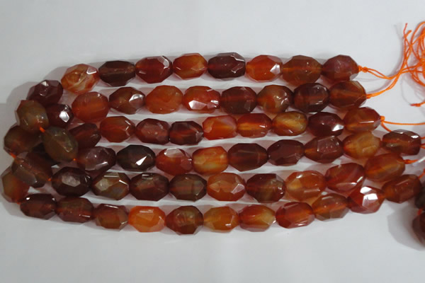 CNG561 15.5 inches 14*20mm faceted nuggets red agate beads