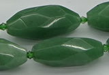 CNG5614 15.5 inches 15*35mm - 18*40mm faceted rice green aventurine beads