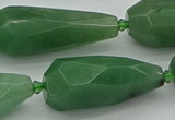 CNG5615 15*35mm - 18*45mm faceted teardrop green aventurine beads