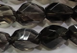 CNG562 15.5 inches 15*20mm faceted nuggets smoky quartz beads