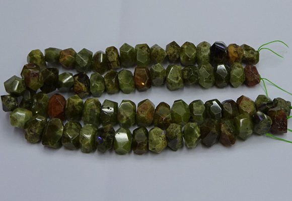 CNG5625 15.5 inches 10*14mm - 13*18mm faceted nuggets green garnet beads