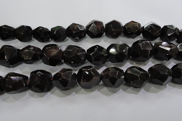 CNG564 15.5 inches 20*22mm faceted nuggets red garnet beads