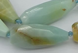 CNG5640 15.5 inches 15*35mm - 18*45mm faceted teardrop amazonite beads