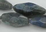 CNG5643 15.5 inches 15*35mm - 18*40mm faceted rice labradorite beads