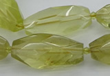 CNG5649 15.5 inches 15*35mm - 18*40mm faceted rice lemon quartz beads