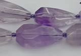 CNG5650 15.5 inches 15*35mm - 18*45mm faceted teardrop amethyst beads