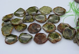 CNG5670 15.5 inches 25*35mm - 35*40mm faceted freeform green garnet beads