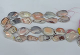 CNG5676 18*25mm - 30*35mm faceted freeform pink botswana agate beads