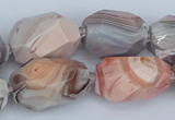 CNG5683 12*16mm - 18*25mm faceted nuggets pink botswana agate beads