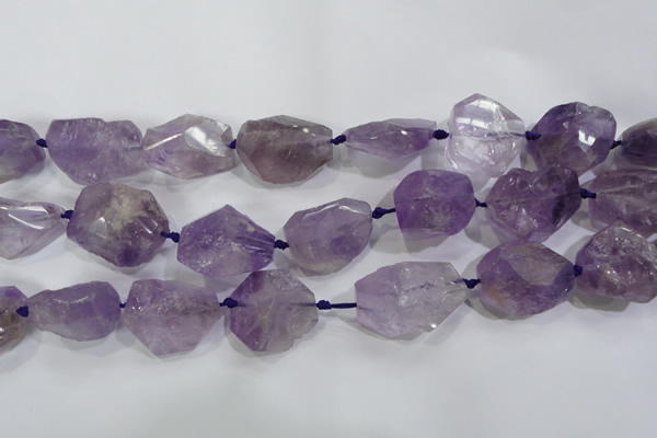 CNG569 20*30mm - 25*40mm faceted nuggets amethyst gemstone beads