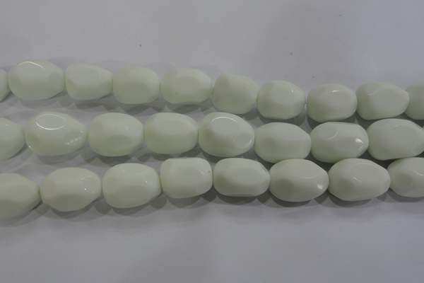 CNG571 15.5 inches 18*25mm nuggets white porcelain beads