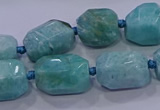 CNG5729 12*16mm - 13*18mm faceted nuggets amazonite beads