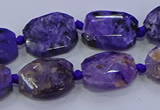 CNG5731 12*16mm - 15*20mm faceted freeform charoite beads