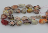 CNG5733 18*25mm - 22*35mm nuggets pink botswana agate beads