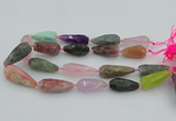 CNG5741 15*35mm - 18*45mm faceted teardrop mixed gemstone beads